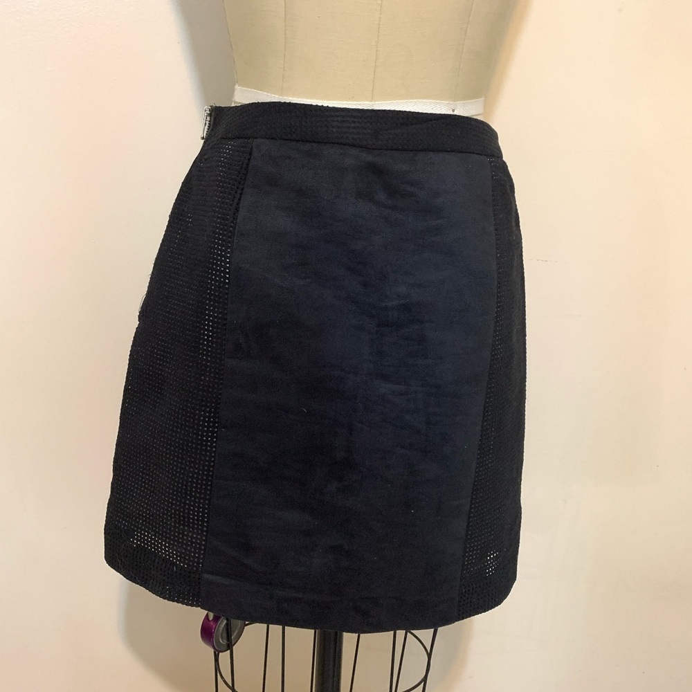 0319 Worthington Black Faux Suede Perforated Mini - Picture 6 of 8